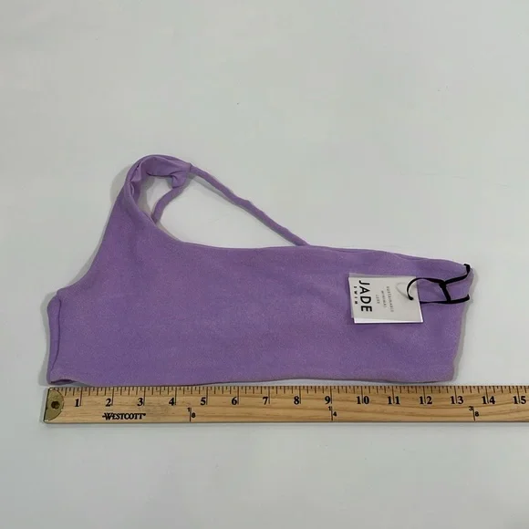 NWT JADE Swim Bikini Top Apex One Shoulder In Lilac Terry Size L - Picture 6 of 11